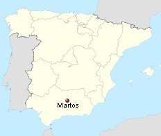 Martos znajduje się na zachodnim szczycie pasma górskiego Sierra Jabalcuz
